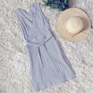 Women’s Small Nautical Monteau White and Navy Striped Dress